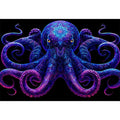   glowing octopus canvas art