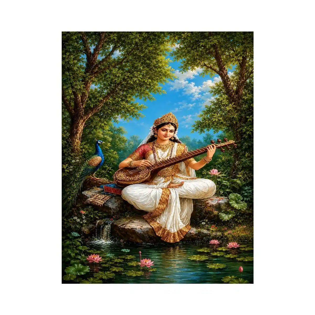   saraswati veena canvas art home