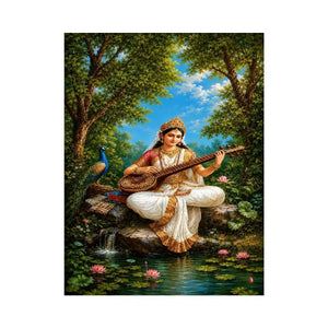   saraswati veena canvas art home