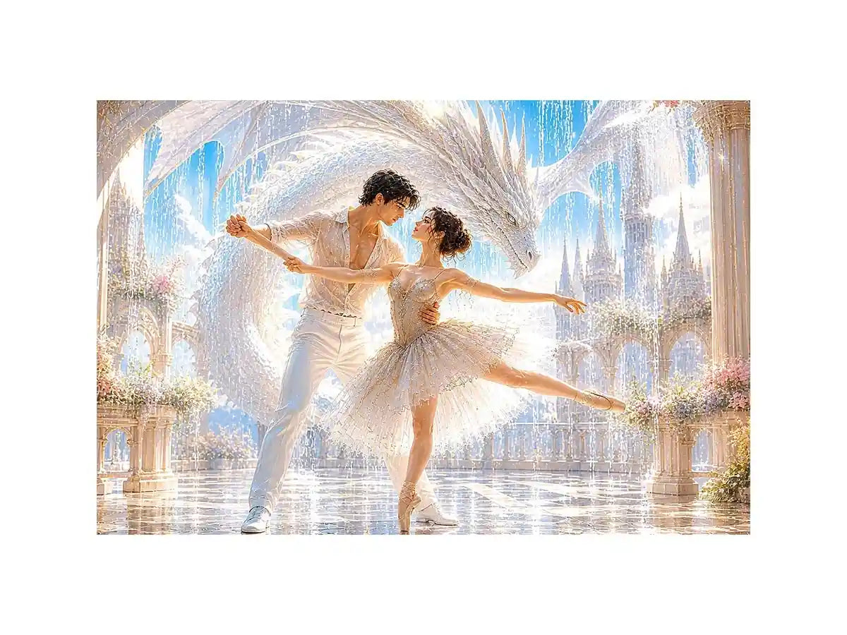 fantasy dragon ballet canvas art living room