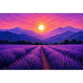   lavender field sunset landscape canvas print