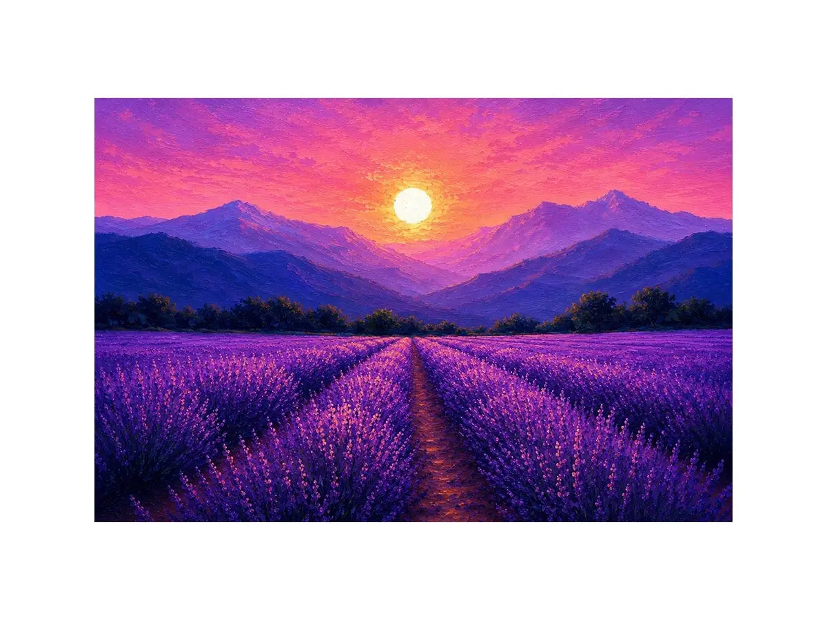   lavender field sunset landscape canvas print