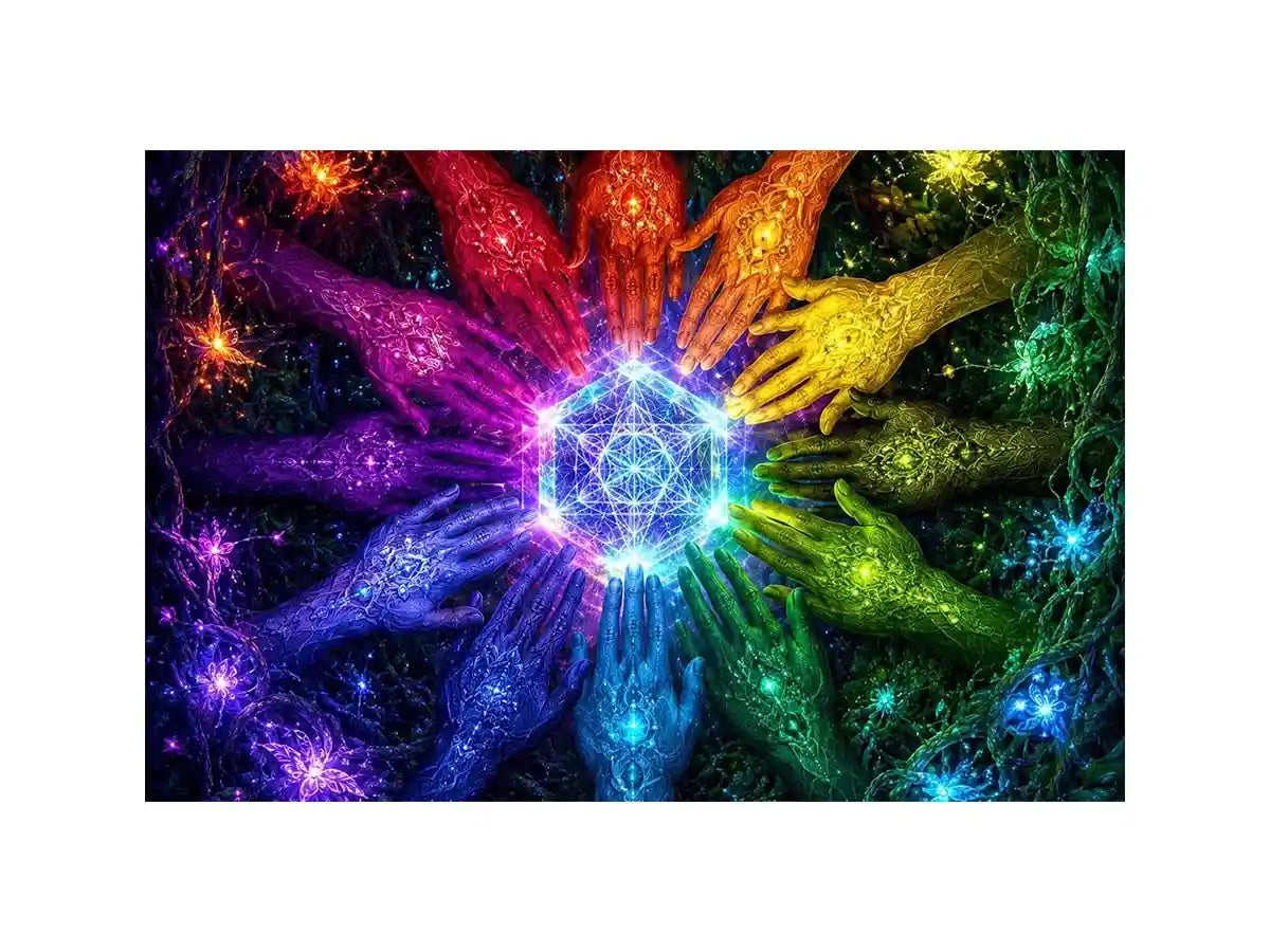   colorful unity sacred geometry canvas art