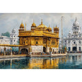   golden temple reflection canvas