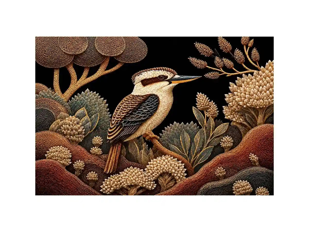   kookaburra native botanical canvas