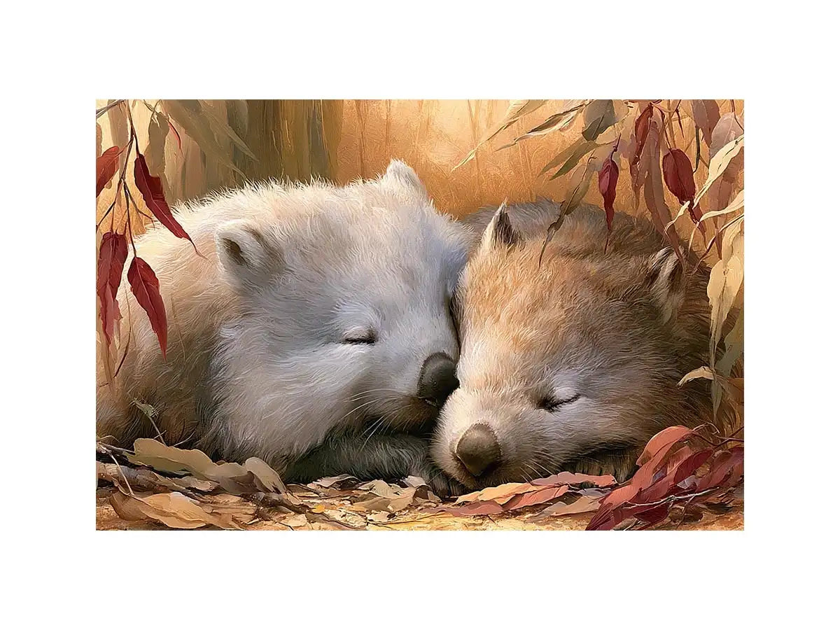 sleeping wombats wildlife canvas nursery decor