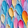   colorful impasto petal canvas