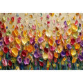   colorful impasto floral canvas art