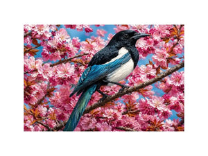   blue bird blossom canvas print