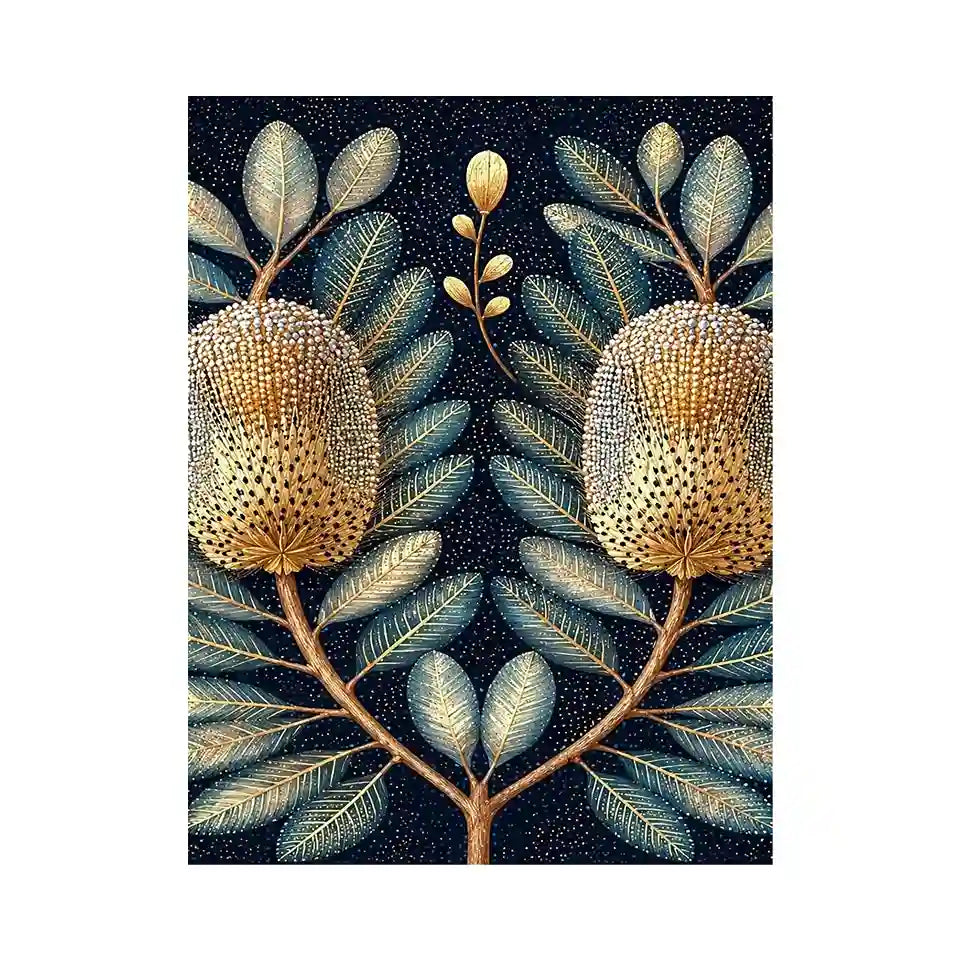   midnight banksia botanical canvas art