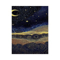   blue gold dot landscape canvas print