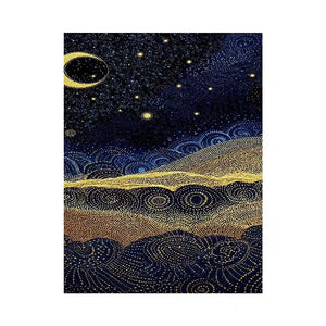   blue gold dot landscape canvas print