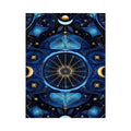   blue gold celestial mandala wall art