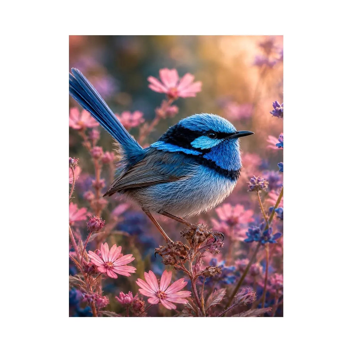   blue wren bird canvas print bedroom