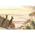 coastal kangaroo wildlife canvas beach house