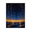   blue gold abstract light canvas bedroom