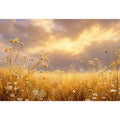   golden wildflower canvas print bedroom