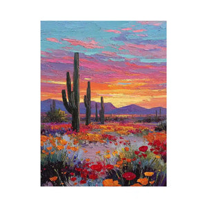 desert cactus sunset canvas living room