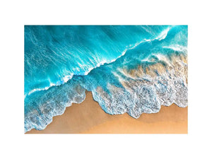   aerial turquoise ocean beach coastal wave wall art