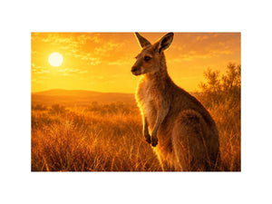   kangaroo sunset wall art warm interiors