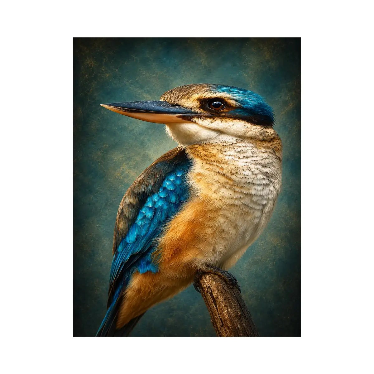   kingfisher bird canvas print modern decor