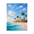   tropical beach villa canvas art