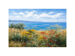   coastal wildflower landscape canvas