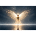   ethereal angel glowing wings artwork