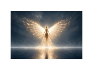   ethereal angel glowing wings artwork