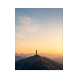  mountain cross sunrise canvas print