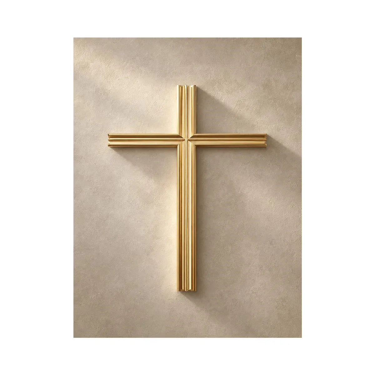   gold cross neutral wall art