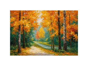   autumn forest path wall art