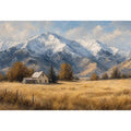   snow mountain farmhouse canvas print