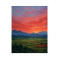   mountain sunset artwork living room