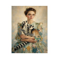   woman lemurs portrait canvas art