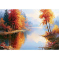 autumn lake landscape canvas living room
