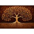   golden tree canvas art warm luxury decor
