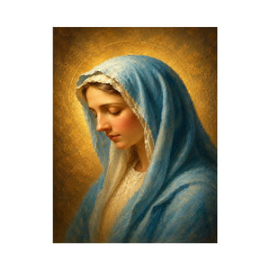   blue veil madonna canvas print