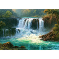 waterfall landscape turquoise water canvas living room