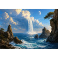   surreal ocean waterfall canvas print