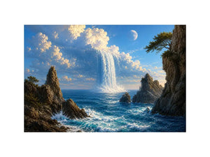  surreal ocean waterfall canvas print