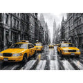 yellow taxi city canvas