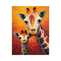 two giraffe portrait canvas