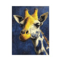 blue giraffe portrait canvas