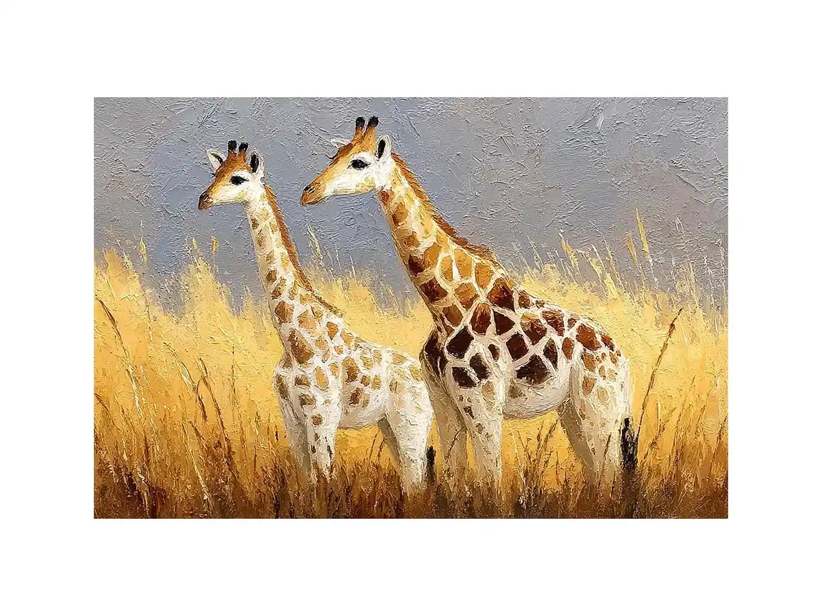 neutral giraffe savanna canvas