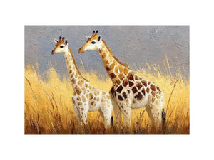 neutral giraffe savanna canvas