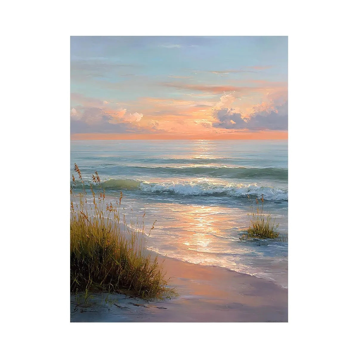 sunset beach coastal canvas print
