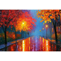 autumn pathway warm canvas art