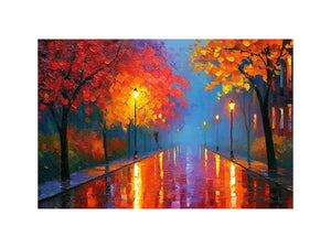 autumn pathway warm canvas art