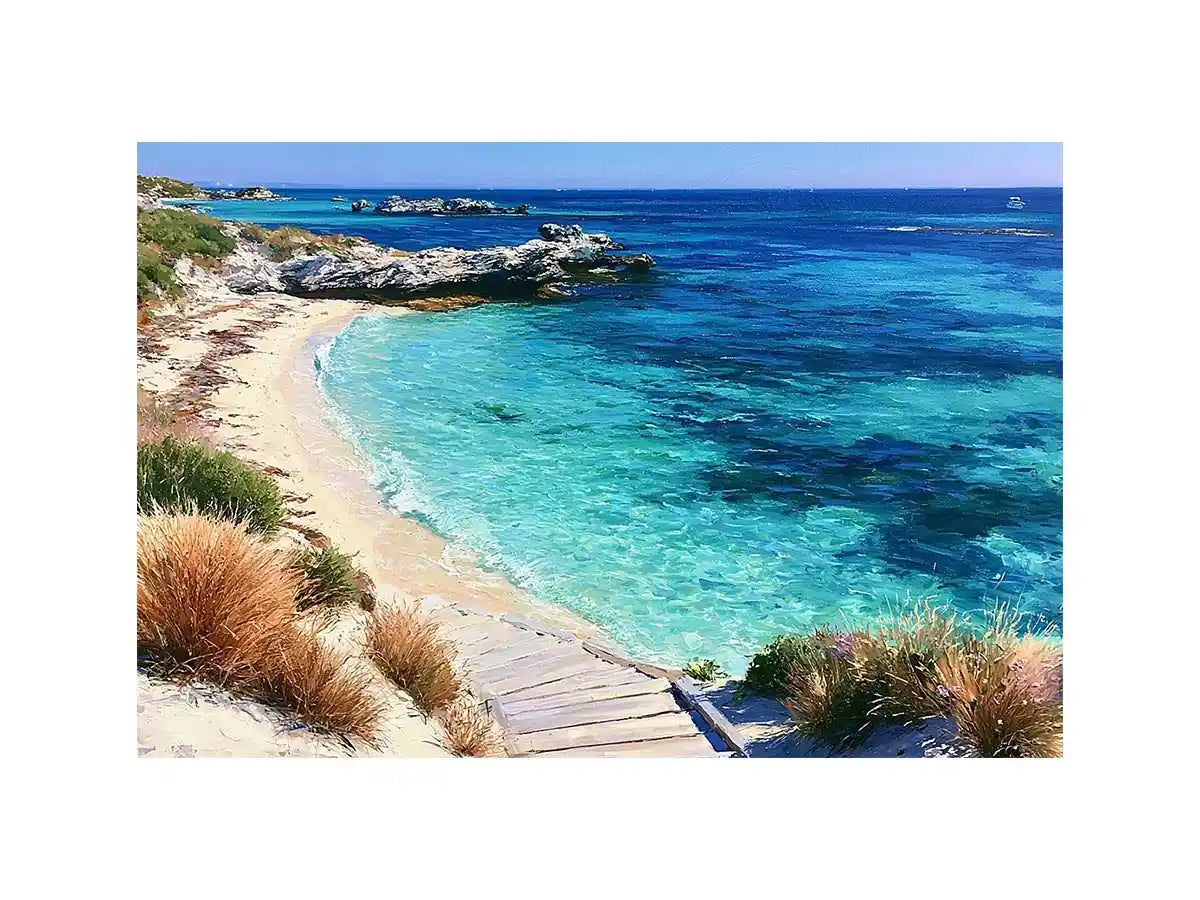 turquoise beach coastal canvas print